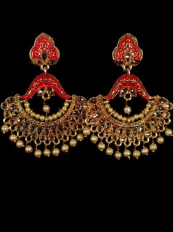 Reverse Ad Earrings With Meenakari Work